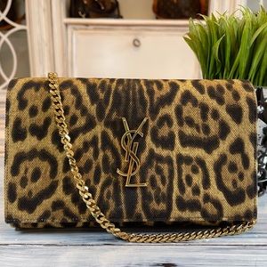 YSL Kate Monogram  Leopard Print Shoulder Bag  (Wallet on Chain)
